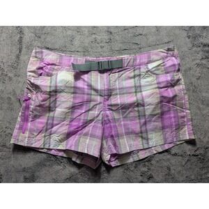 Columbia Omni Wick Casual Shorts Women's Size 16 Purple Plaid